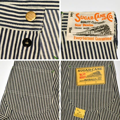 SUGAR CANE "SC41823" 11oz. HICKORY STRIPE WORK PANTS