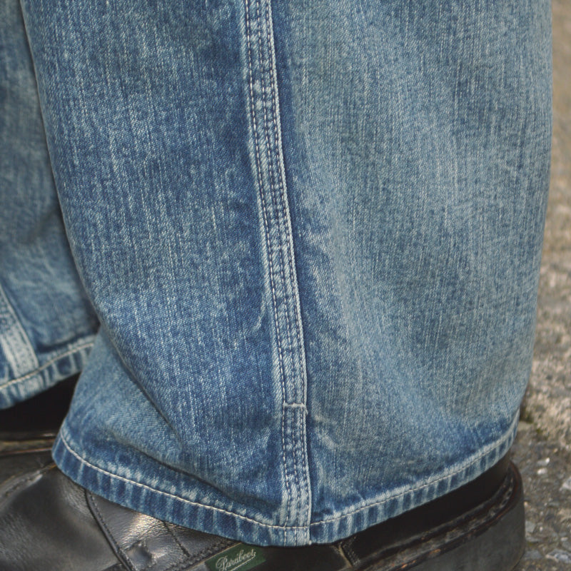 SUGAR CANE "SC42549" 11oz. Blue Denim Work Pants Aged Model