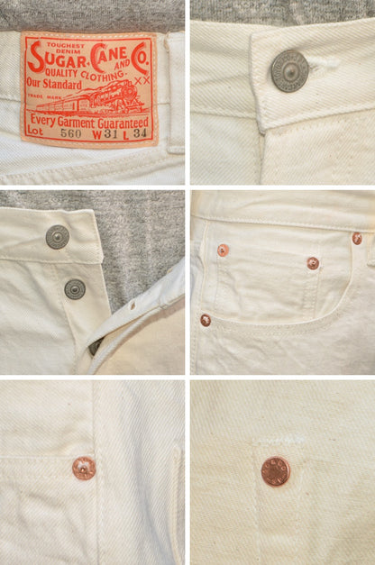 SUGAR CANE "SC42560" 13oz. White Denim 1947 Model