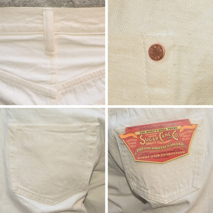 SUGAR CANE "SC42560" 13oz. White Denim 1947 Model