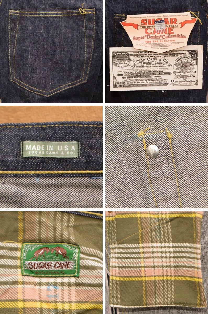 SUGAR CANE "SC49050" Super Denim Collectibles #50 13.5oz. DENIM WAIST OVERALLS "1940’s SPECIAL" Made in USA