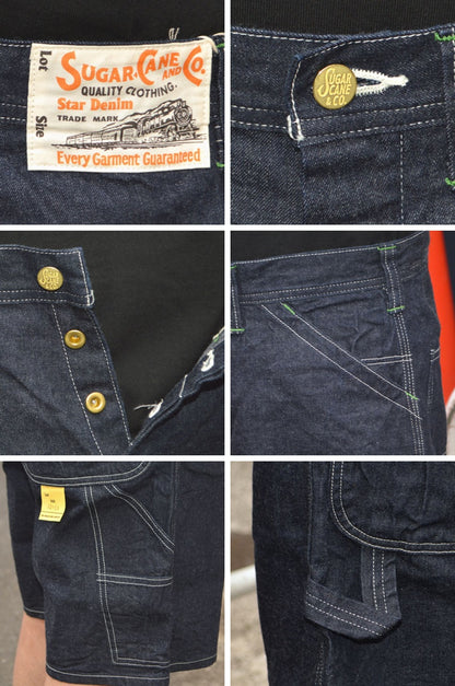 SUGAR CANE "SC52565" 11oz. Blue Denim Work Shorts