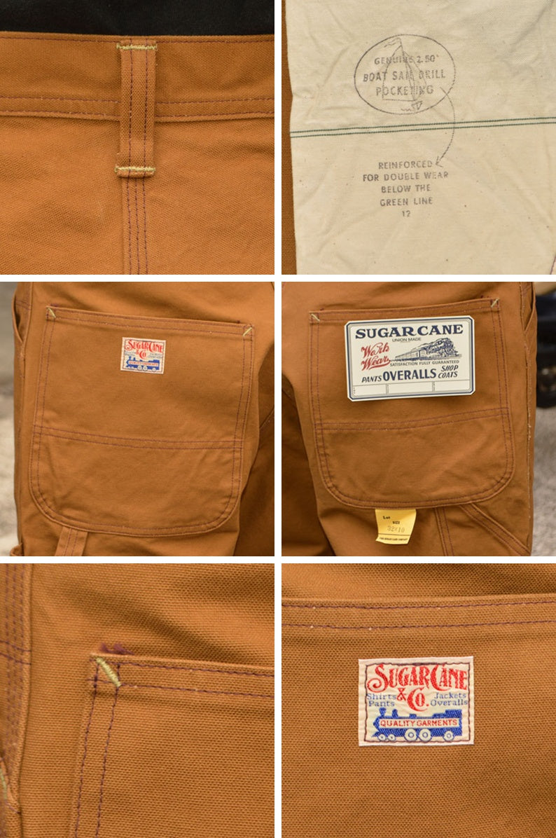 SUGAR CANE "SC52567" 13oz. Brown Duck Work Shorts
