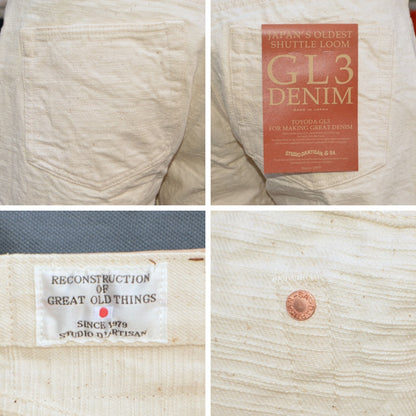 STUDIO D'ARTISAN "SD-1001E" 15oz GL3 Ecru Regular Straigh