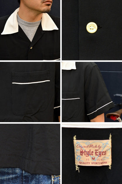 STYLE EYES "SE39260" RAYON BOWLING SHIRT "PIPING"