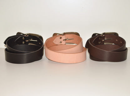 BIG JOHN "VBLT06" HIMEJI LEATHER BELT "Pit Tanned Teacore Oil Leather Belt"