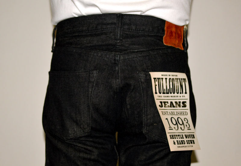 FULL COUNT "1108BK" Slim Straight Black Selvedge Denim