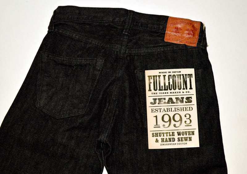 FULL COUNT "1108BK" Slim Straight Black Selvedge Denim