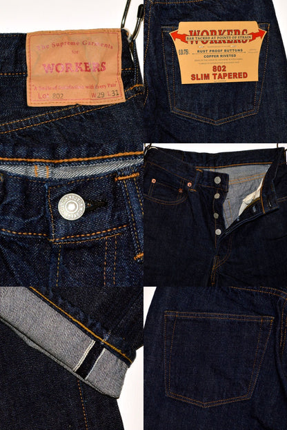 WORKERS "802" 13.75oz DENIM SLIM TAPERED