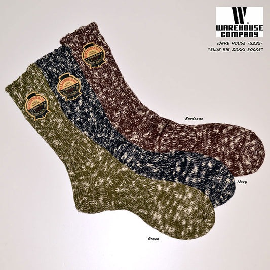 WARE HOUSE ”5235” SLUB RIB ZOKKI SOCKS