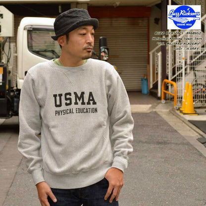 BUZZ RICKSON'S "BR68652" HORIZONTAL KNITTING SWEAT SWEAT SHIRT “U.S. MILITARY ACADEMY”