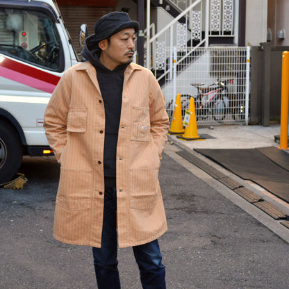 TCB jeans "Tabby's Coat Brown Soda Stripe" 10oz Herringbone Shop Coat