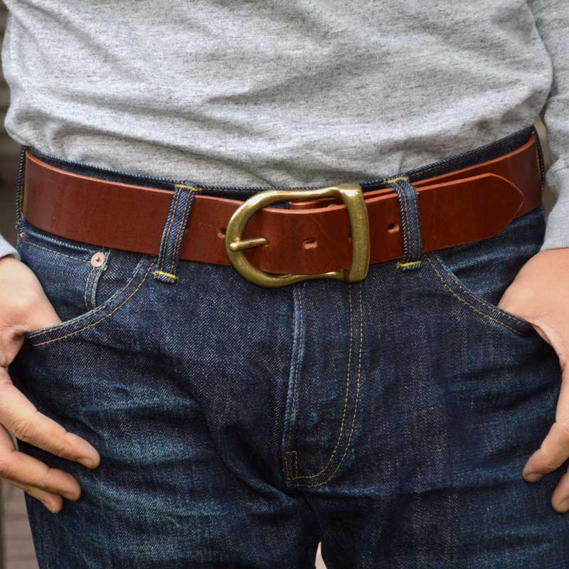 BIG JOHN "VBLT05" HIMEJI OILED LEATHER BELT (4mm)