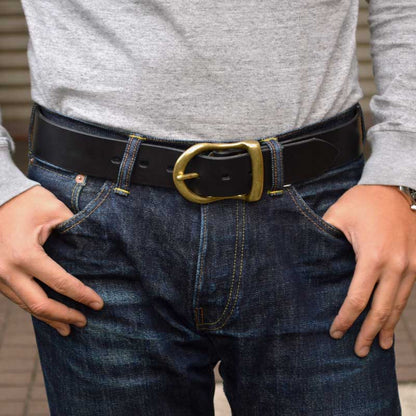 BIG JOHN "VBLT05" HIMEJI OILED LEATHER BELT (4mm)