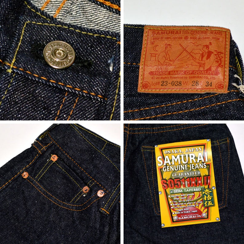 SAMURAI JEANS "S0511XX2" 15oz Denim SLIM TAPERED