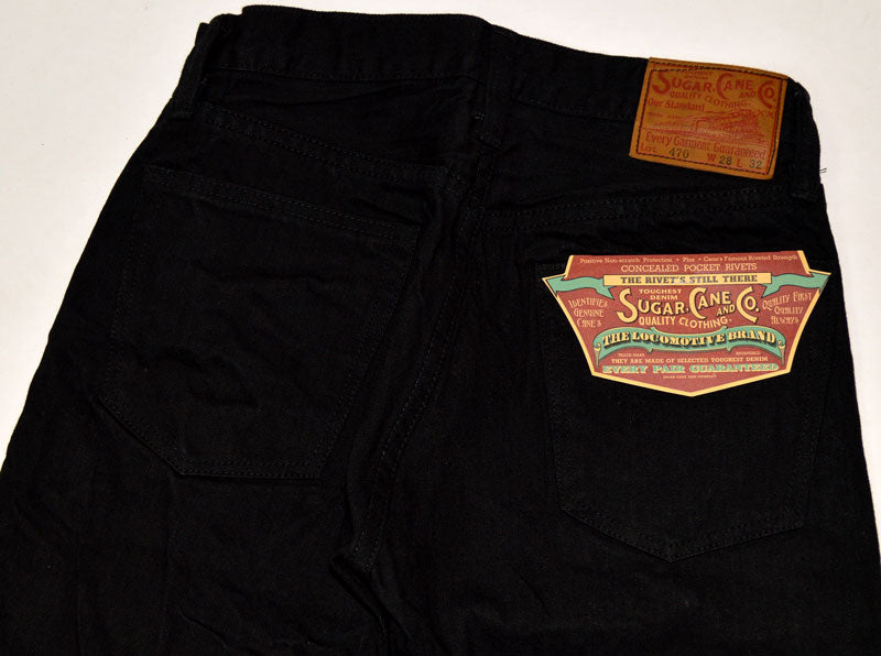 SUGAR CANE "SC41470" 13oz Black Denim SLIM FIT