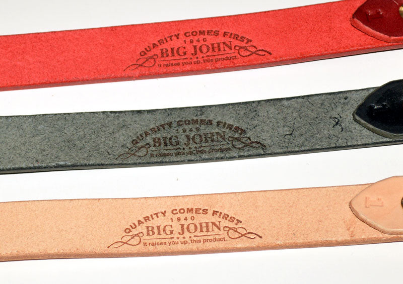 BIG JOHN "VBLT04" HIMEJI LEATHER NARROW BELT (5mm)