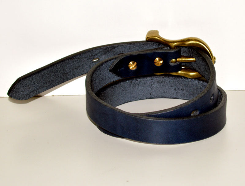 BIG JOHN "VBLT04-ID" HIMEJI LEATHER ORIGINAL INDIGO NARROW BELT (5mm)